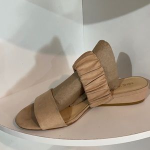 Nine West nude suede slides 6.5